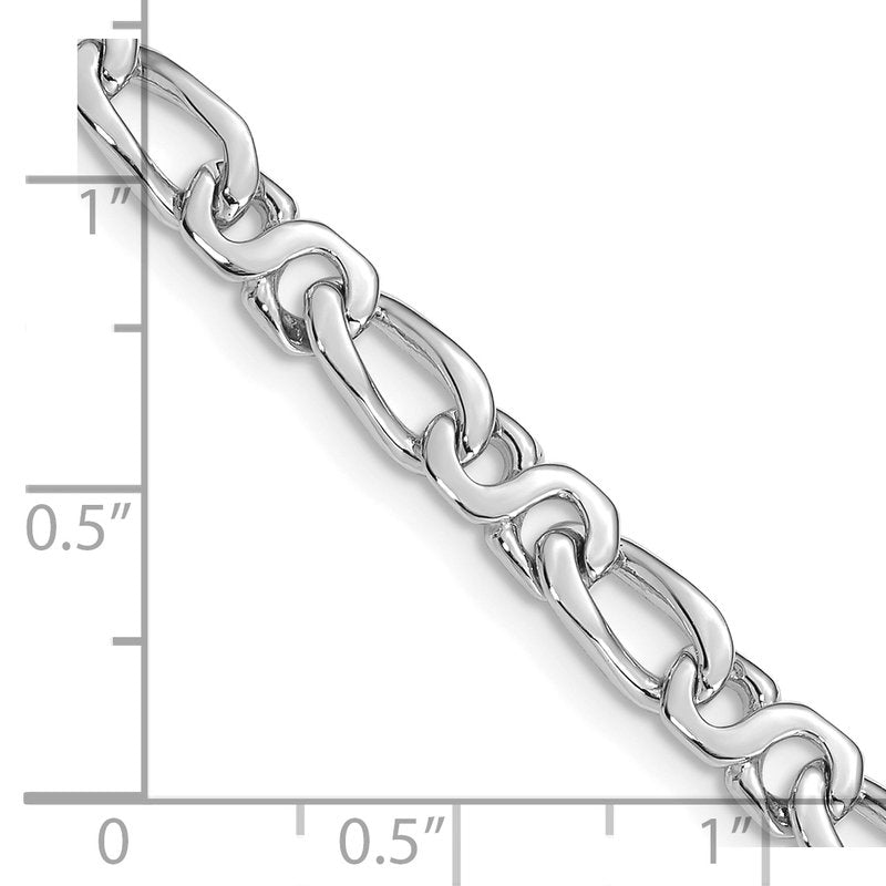 14K White Gold 18 inch 4.8mm Hand Polished Fancy Link with Fancy Lobster Clasp Chain