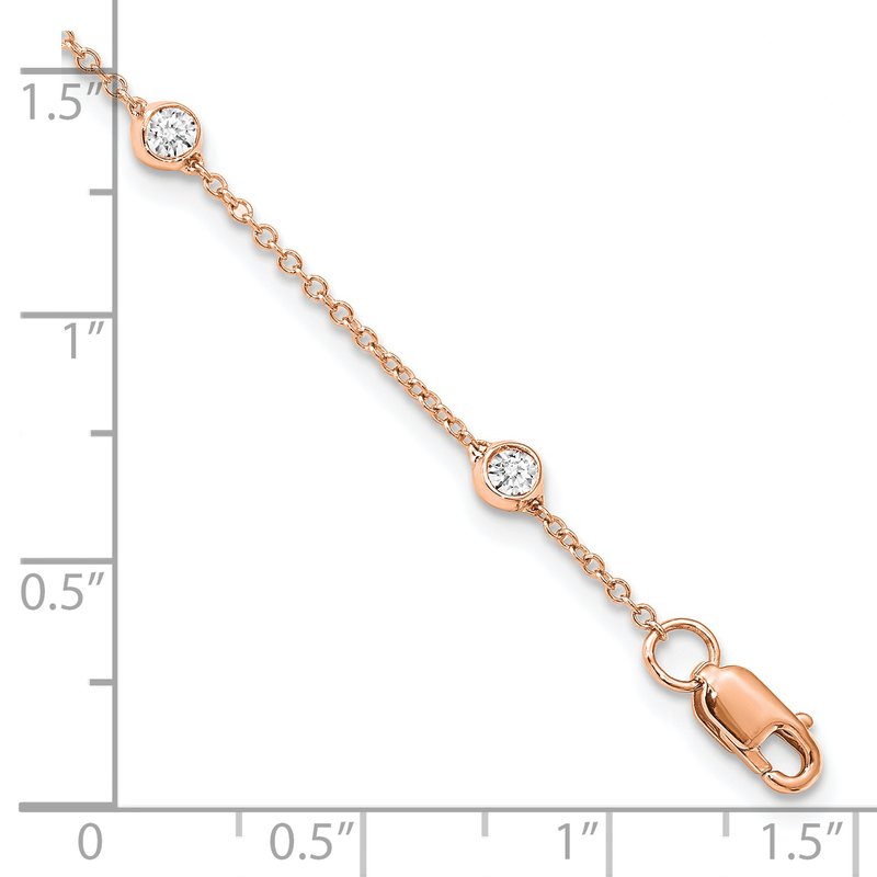 14K Rose Gold 3/8 carat Lab Grown Diamond VS+ F+ Complete 7 Station 7 in Bracelet