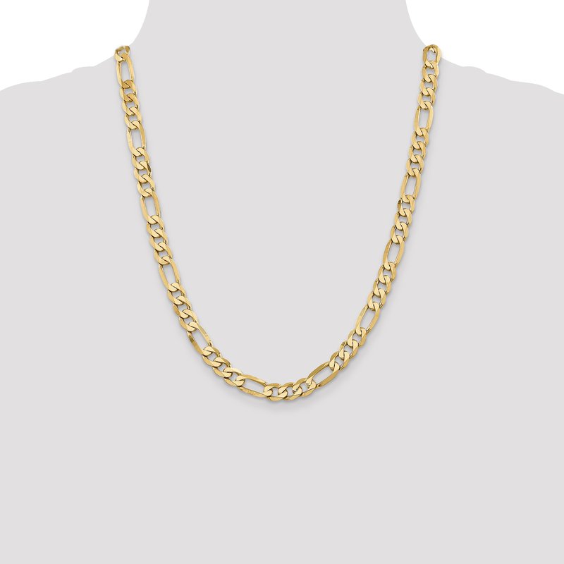 14K 7.5mm Flat Figaro Chain