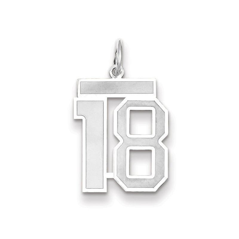 14kw Medium Satin Number 18 Charm