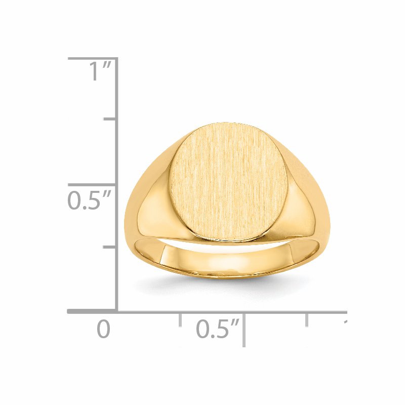 14k 13.5x15.0mm Closed Back Mens Signet Ring