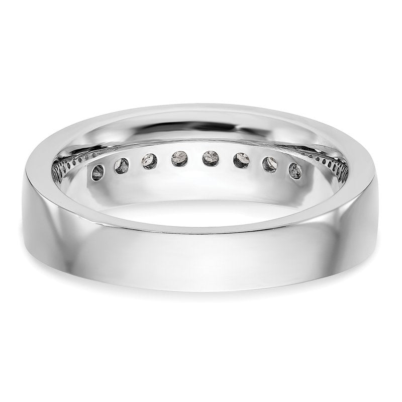 14K White Gold Men's 1/3 carat Lab Grown Diamond VS+ F+ Complete Channel Band