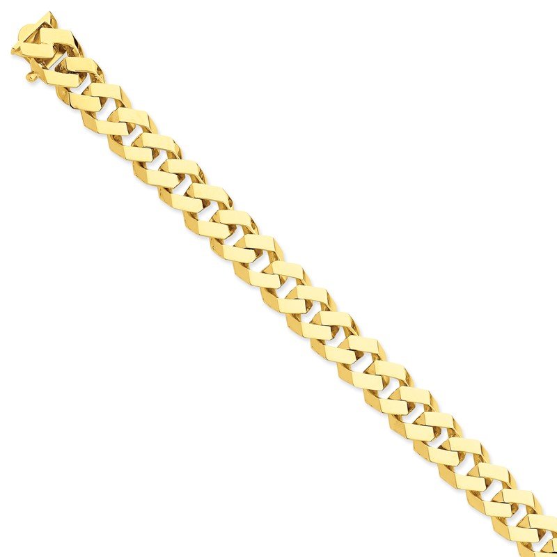 14K 20 inch 11.5mm Hand Polished Fancy Link with Box Catch Clasp Chain