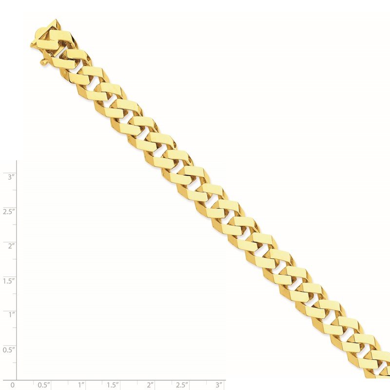 14K 20 inch 11.5mm Hand Polished Fancy Link with Box Catch Clasp Chain