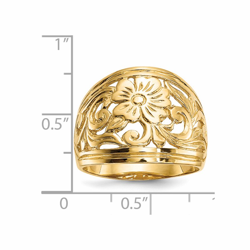14k Polished Floral Ring
