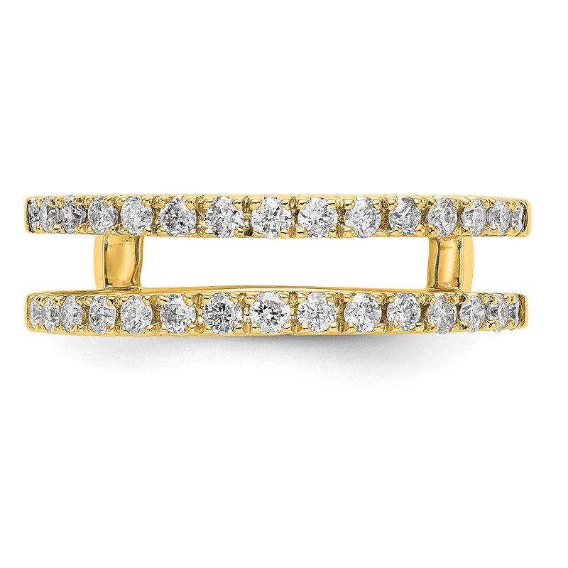 14K White Gold 1/2 carat Lab Grown Diamond VS+ F+ Complete Ring Guard