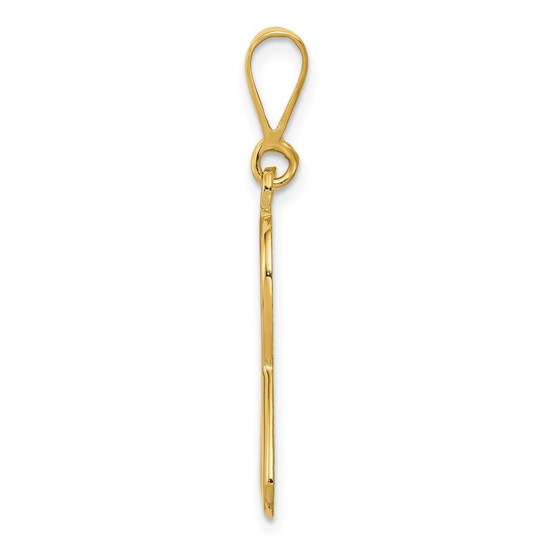 14k Heart In Awareness Ribbon Pendant