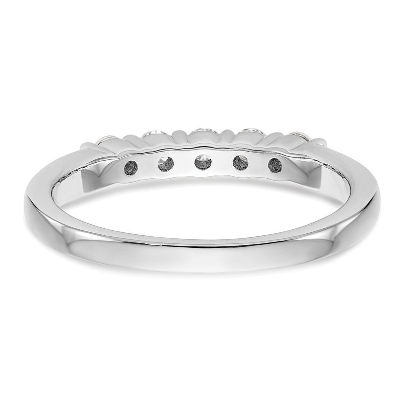 14K White Gold 1/3 carat Lab Grown Diamond VS+ F+ Complete Round Five Stone Ring