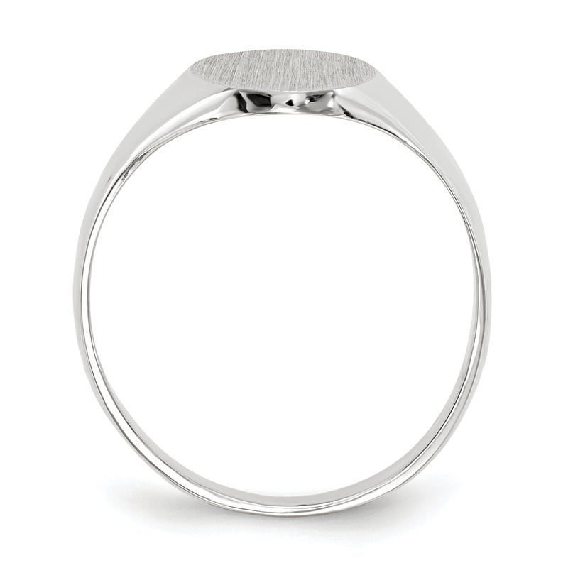 14k White Gold 8.0x11.5mm Open Back Signet Ring