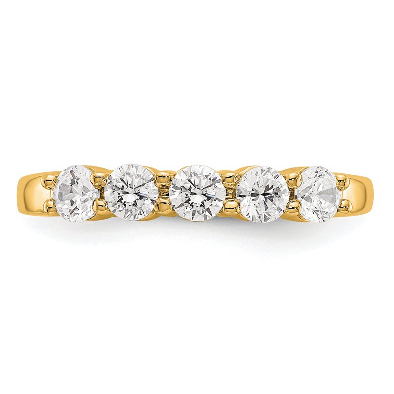 14K White Gold 1/3 carat Lab Grown Diamond VS+ F+ Complete Round Five Stone Ring