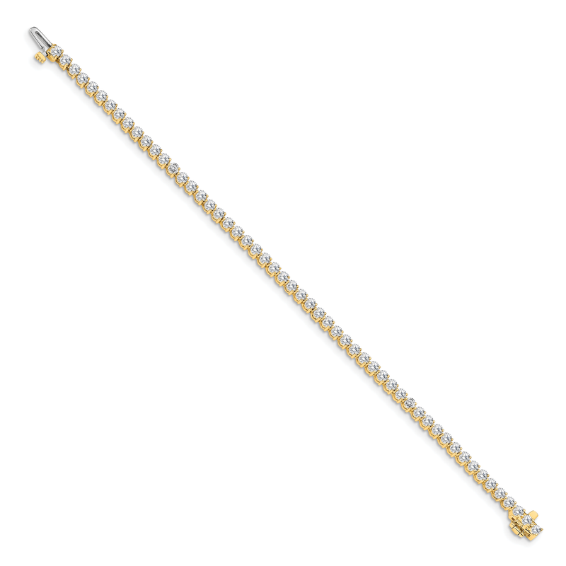 14k Complete 2.4 carat Round A Diamond 3-prong 7 inch Tennis Bracelet