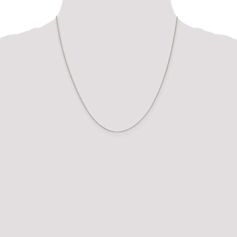 18K White Gold 20 inch .5mm Box with Spring Ring Clasp Chain