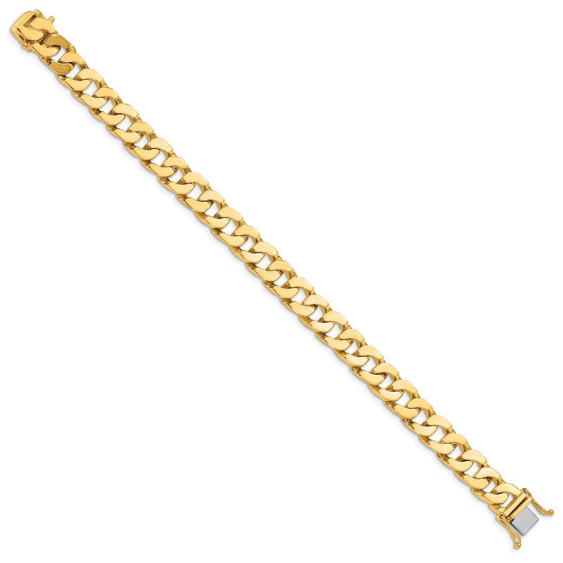 14K 20 inch 10mm Hand Polished Fancy Link with Box Catch Chain