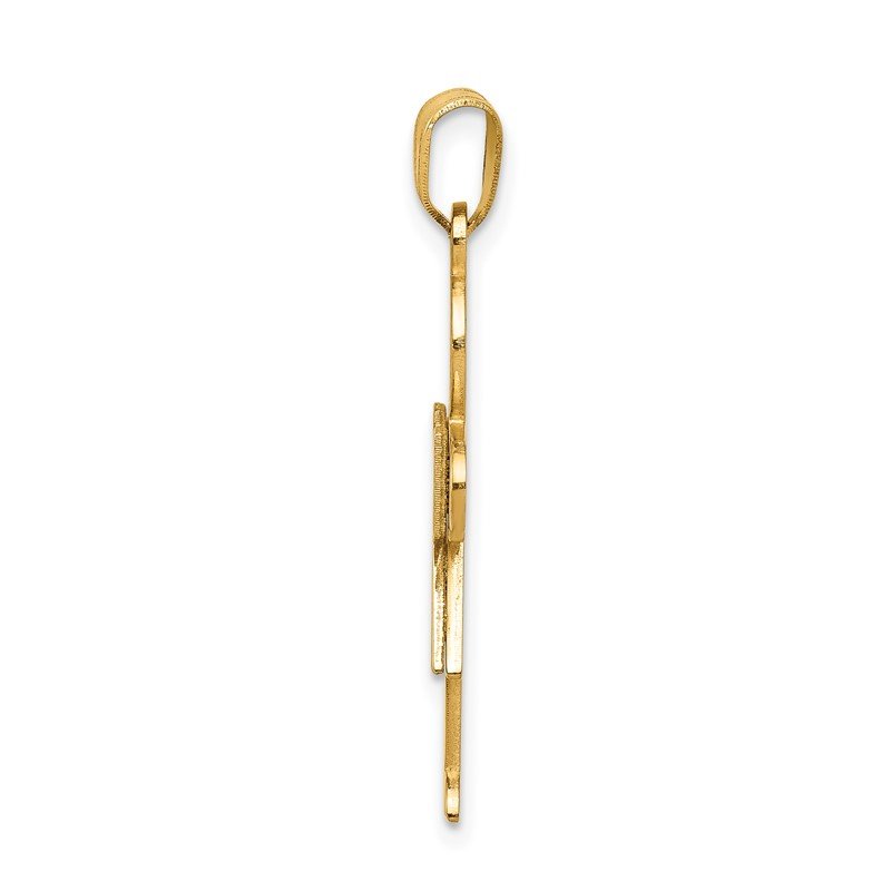 14k The Kids Solid Satin Medium Girl Engravable Hugs Charm
