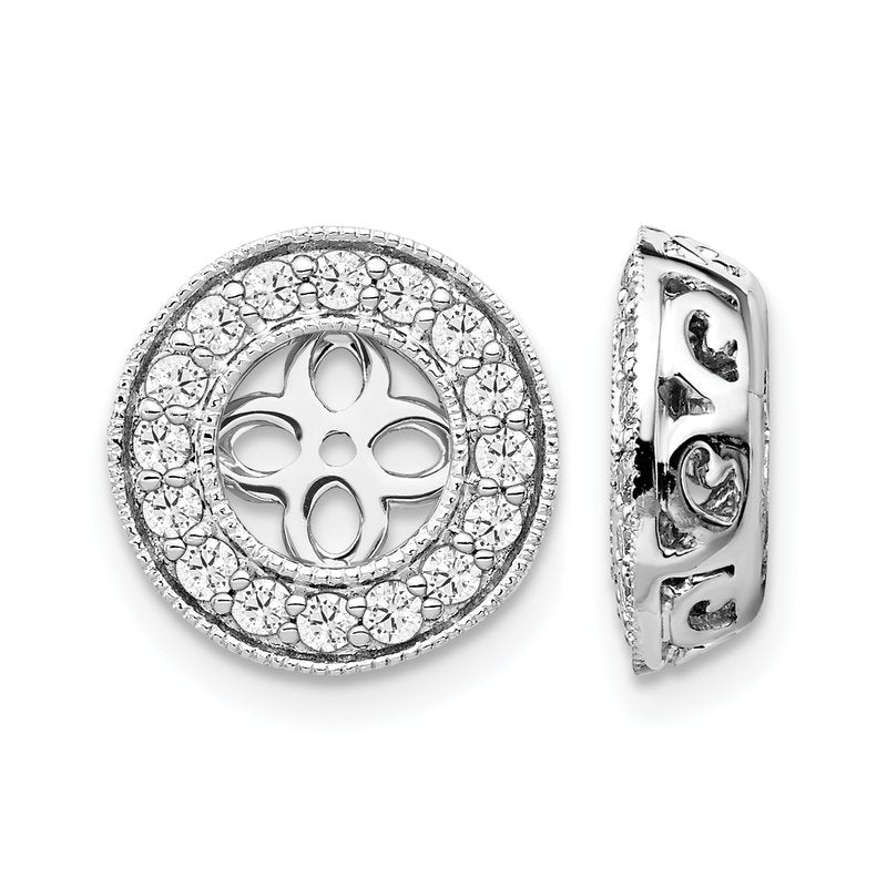 14K White Gold 1/2 carat Lab Grown Diamond VS+ F+ for 5-5.5mm Studs Complete Earring Jackets