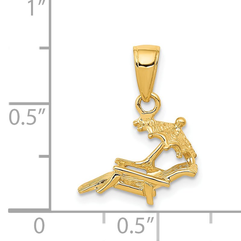 14K 3-D Lounge Beach Chair with Umbrella Pendant