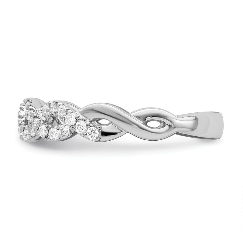 14K White Gold 1/3 carat Lab Grown Diamond VS+ F+ Intertwined Complete Band