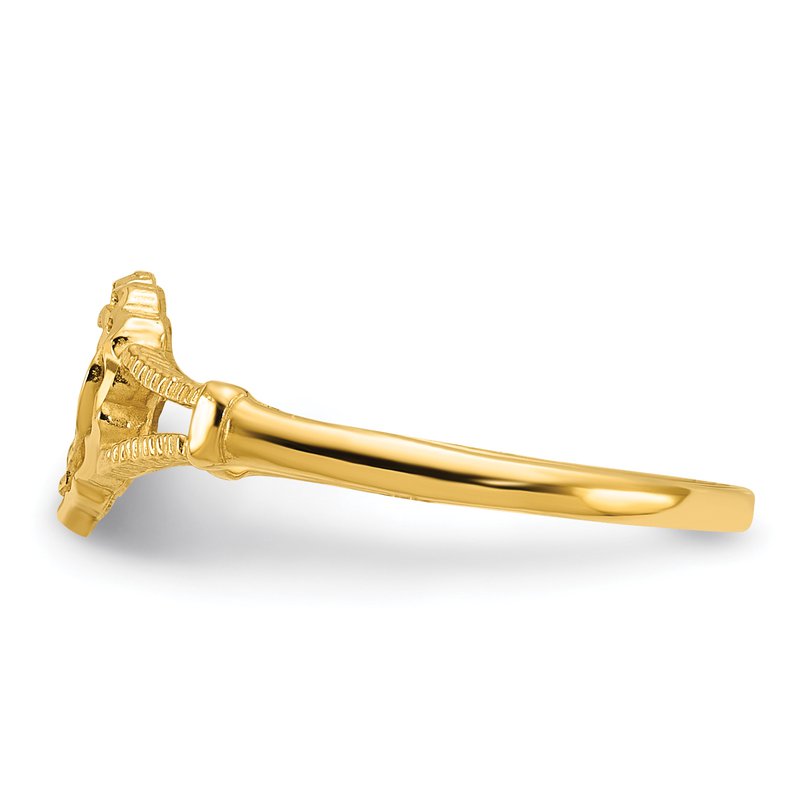 14K Diamond-Cut Childs Heart &amp; Cross Ring
