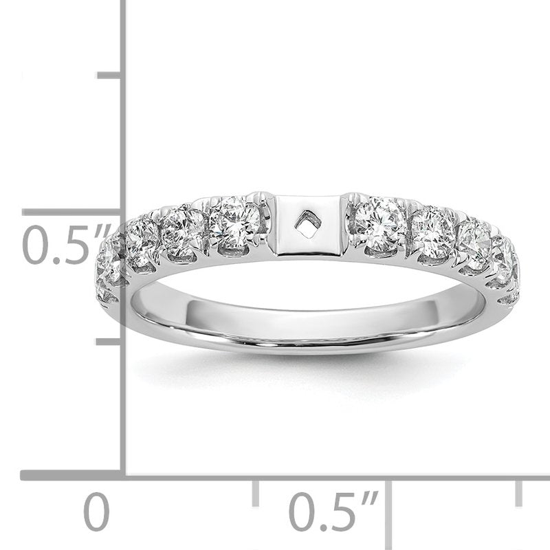 14K White Gold 1/2 carat Lab Grown Diamond VS+ F+ Semi-Mount Peg Set Engagement Ring