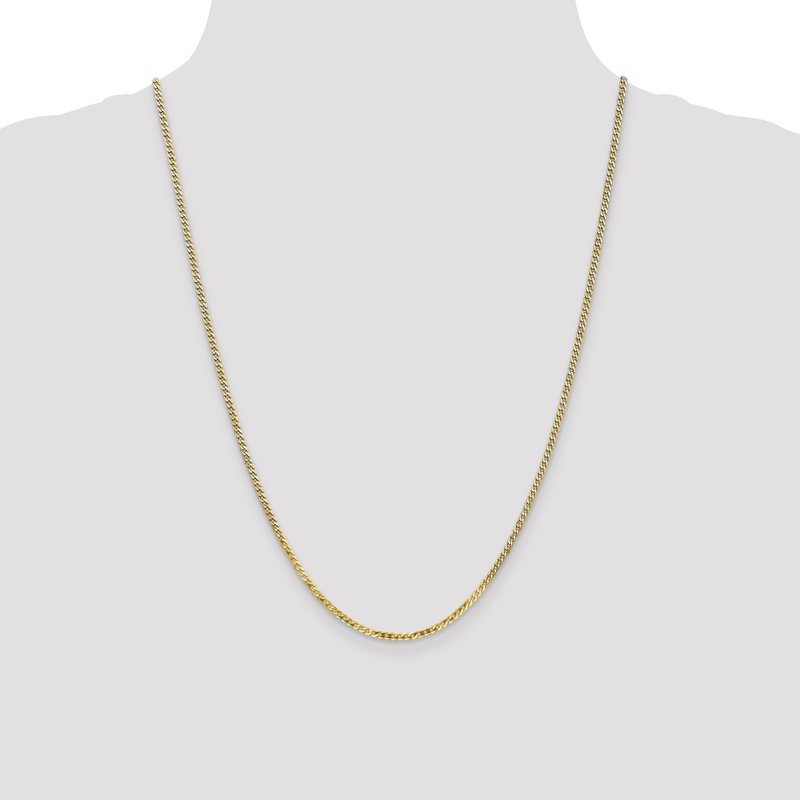 14K 2.2mm Flat Beveled Curb Chain