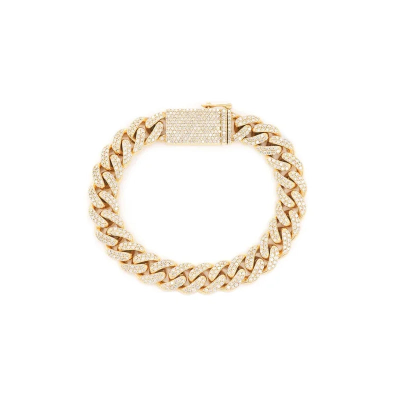 12mm Cuban Bracelet 14K 7.50ctw