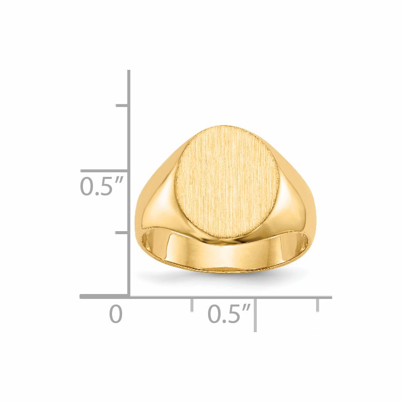 14k 11.0x12.5mm Closed Back Signet Ring