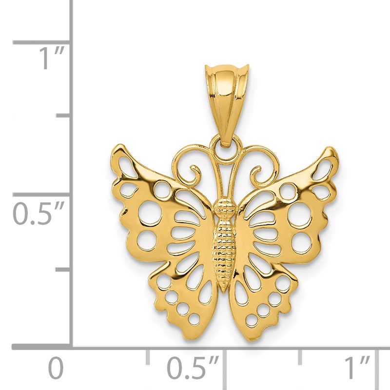14k Filigree Butterfly Pendant