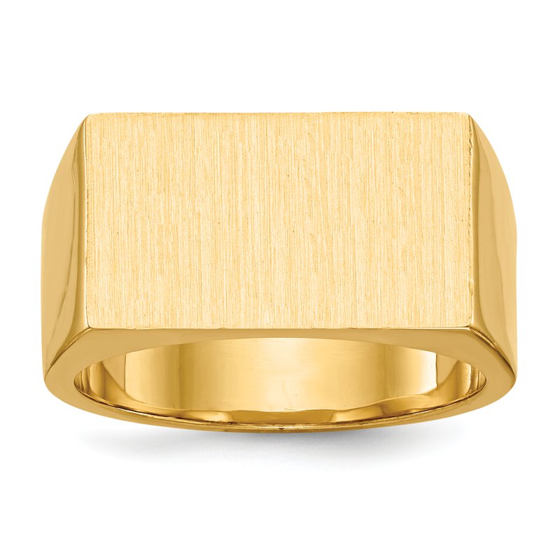 14k 18.0x10.5mm Closed Back Mens Signet Ring
