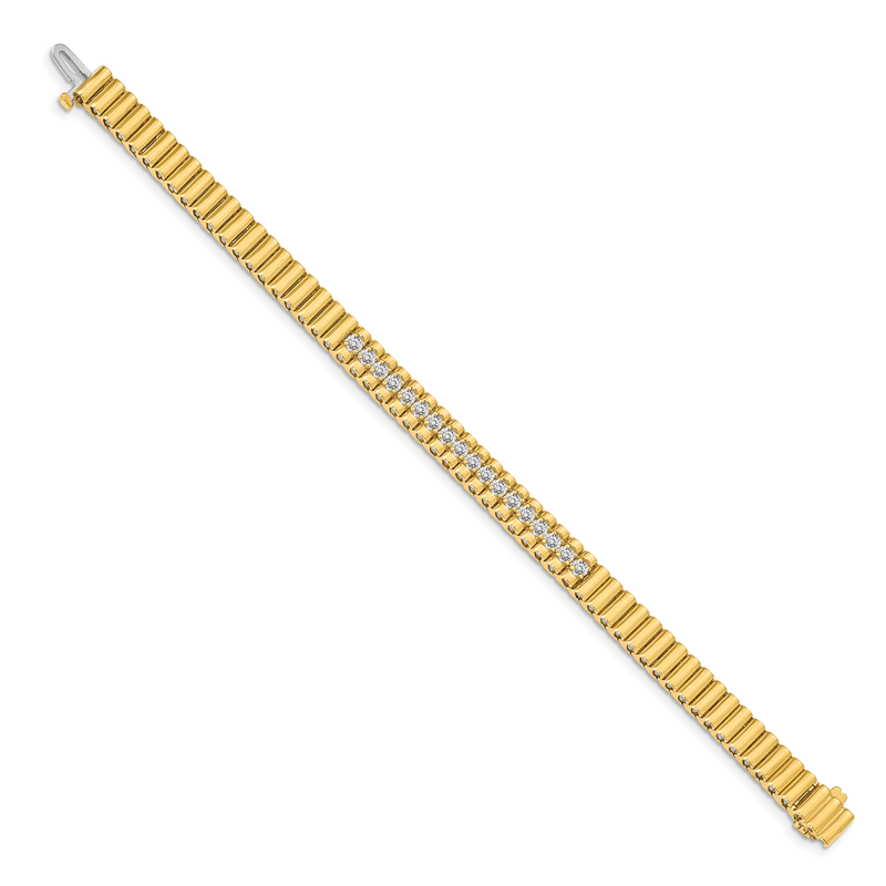 14k Complete 0.93 carat Round VS Diamond 4-prong 7-inch Link Bracelet
