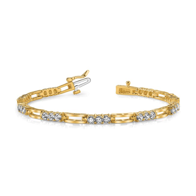 14k Complete 1.5 carat Round VS Diamond Paperclip Link 7 inch Tennis Bracelet