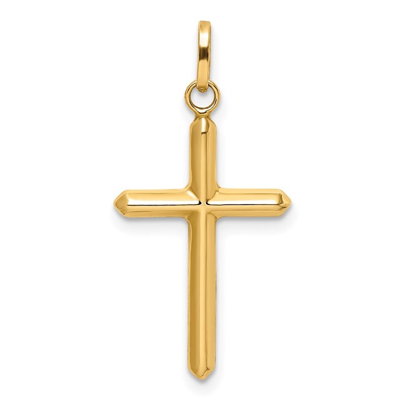 14k Polished Hollow Latin Cross Charm