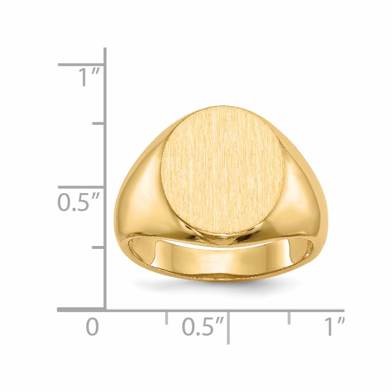 14k 13.5x16.0mm Open Back Mens Signet Ring
