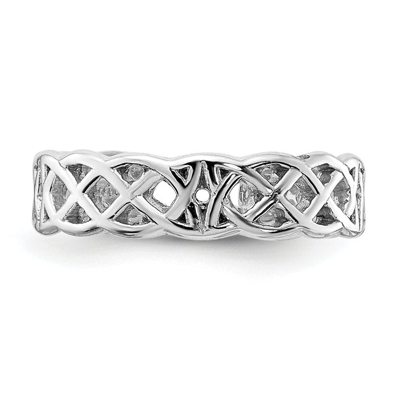 14k White Gold Polished w/ Design Toe Ring