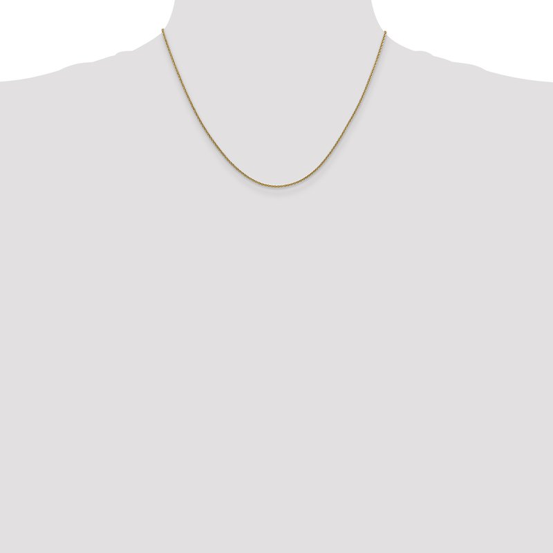 14K 10 inch 1.4mm Round Open Link Cable with Lobster Clasp Anklet