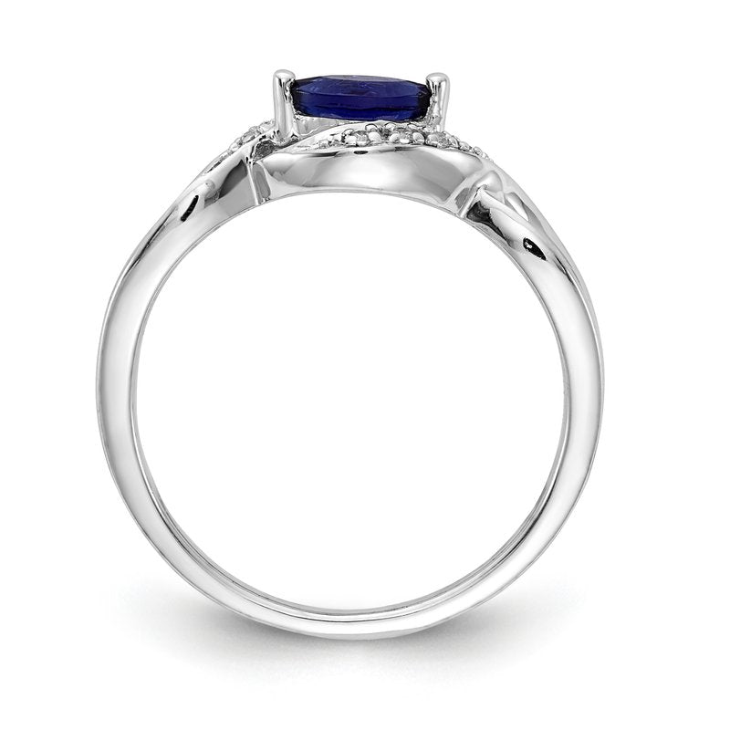 14k White Gold Diamond and Marquise Emerald Ring