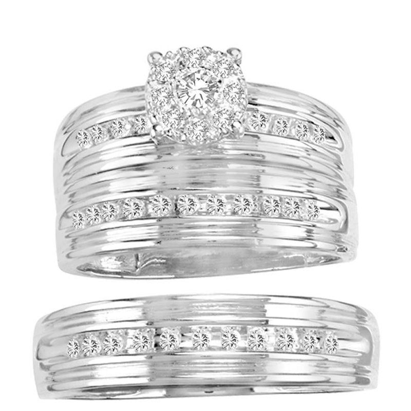 14K 0.40Ct Diamond Trio Set