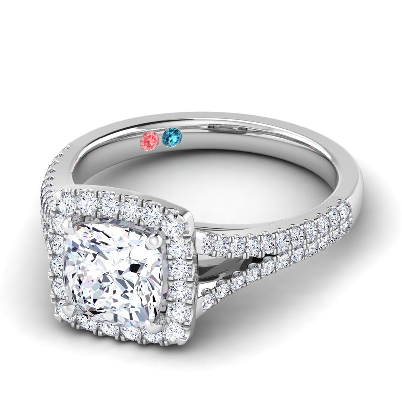 Lab Grown Diamond Halo Split Shank Ring