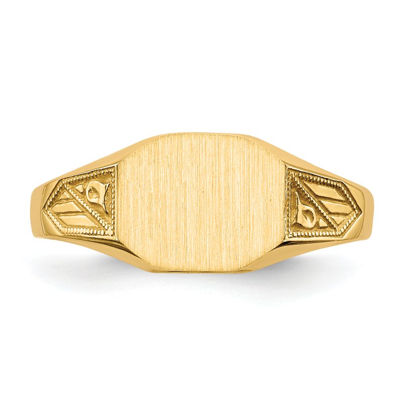 14k 8.5x7.0mm Closed Back Signet Ring