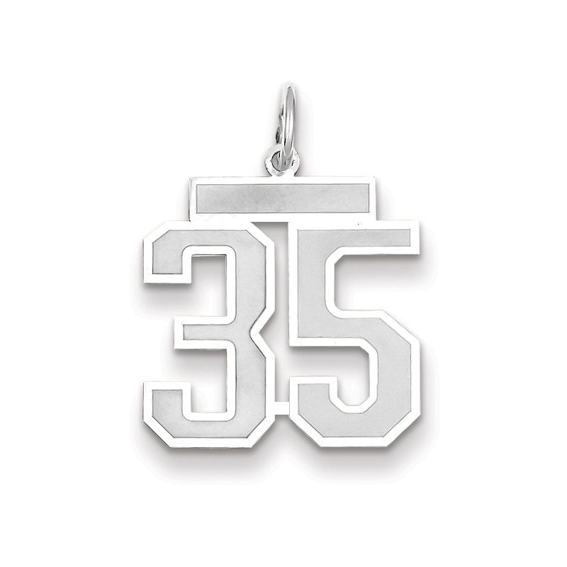 14kw Medium Satin Number 35 Charm