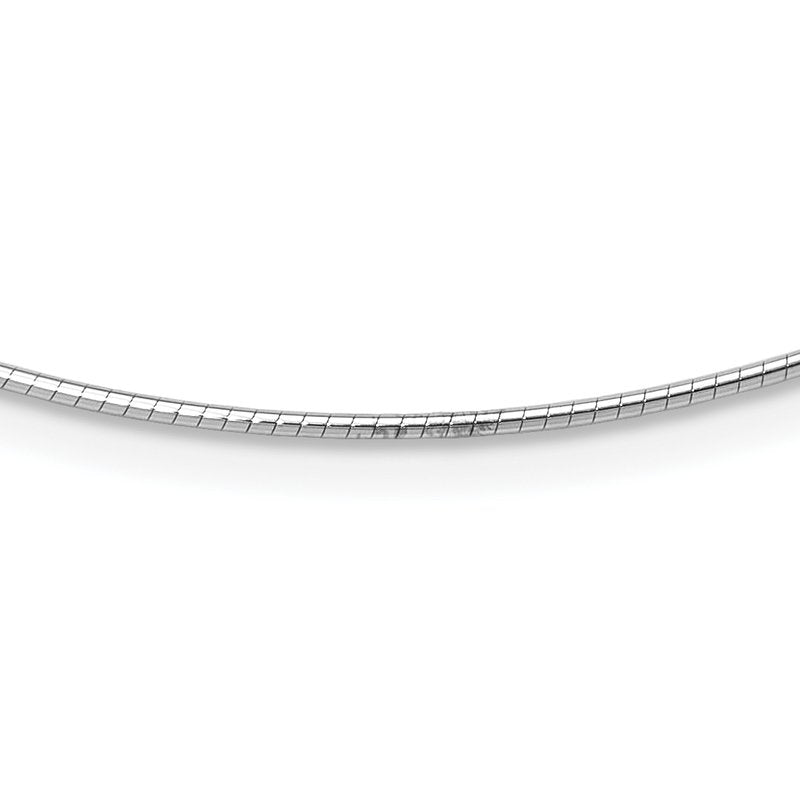 14K White Gold 1.2mm Detachable Clasp Omega Necklace