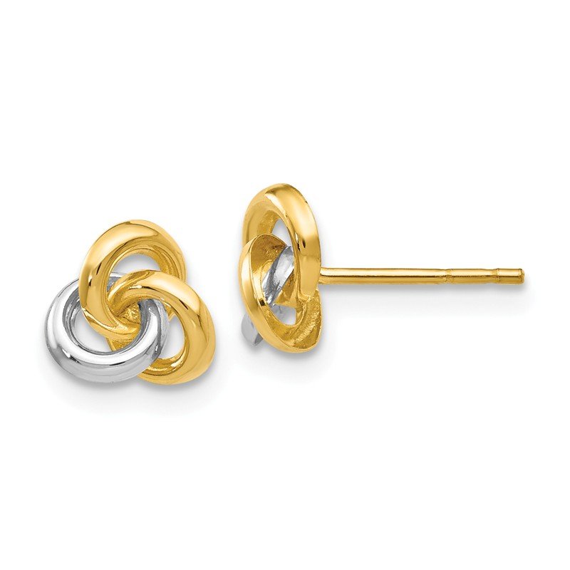 14k &amp; Rhodium Trinity Knot Earrings