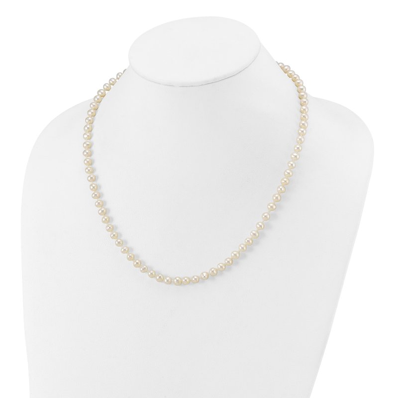 14k 5-6mm White Near-Round Freshwater Cultured Pearl 16 inch Necklace