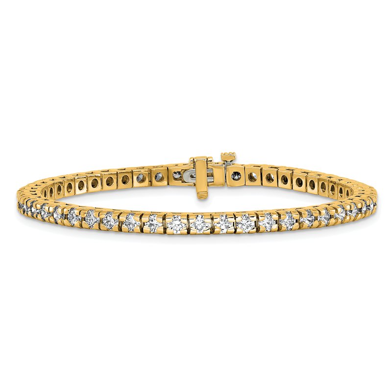 14K Yellow Gold 4 5/8 carat Lab Grown Diamond VS+ F+ Complete Tennis Bracelet