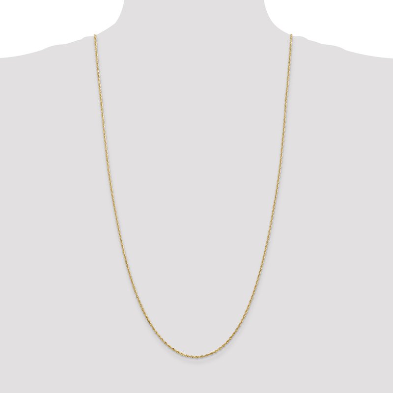 14K 10 Inch 1.85mm Diamond-cut Quadruple Rope Lobster Clasp Anklet