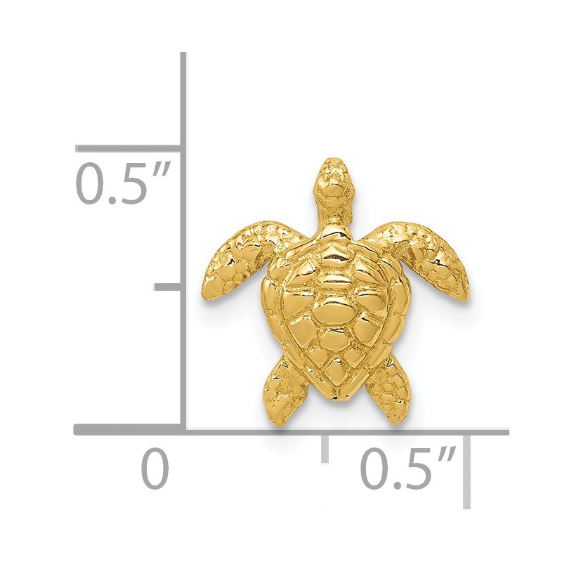 14k Polished Small Sea Turtle Chain Slide