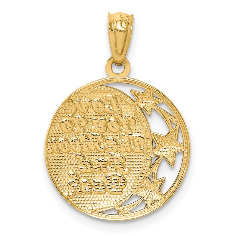 14K and White Rhodium LOVE YOU TO THE MOON AND BACK Pendant