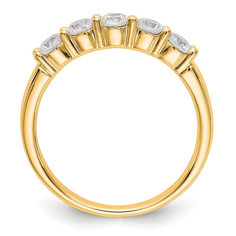 14K White Gold 1/3 carat Lab Grown Diamond VS+ F+ Complete Round Five Stone Ring