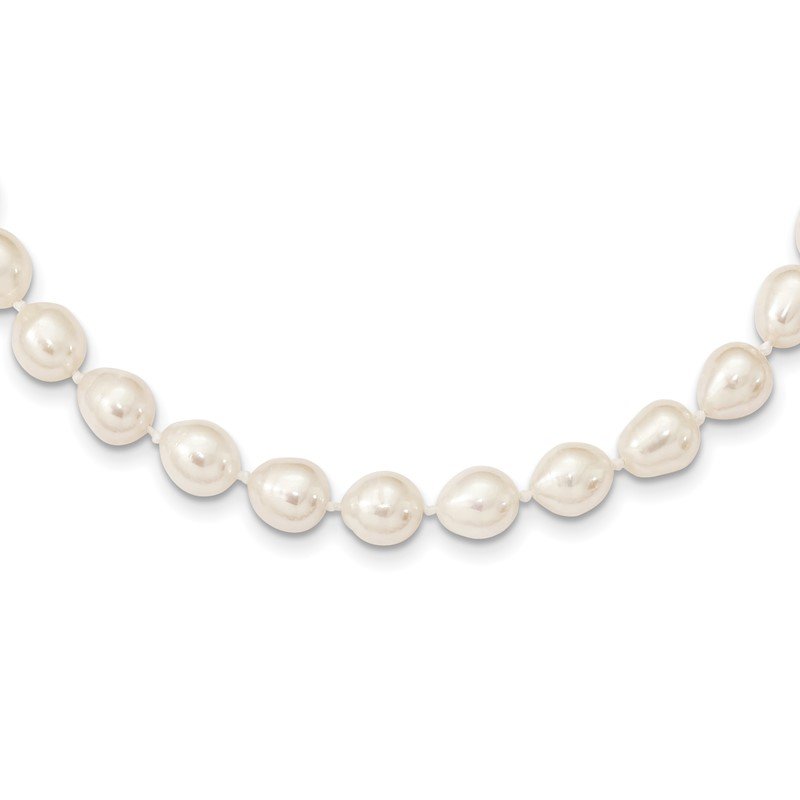 14k 7-8mm White Rice Freshwater Cultured Pearl 18 inch Necklace