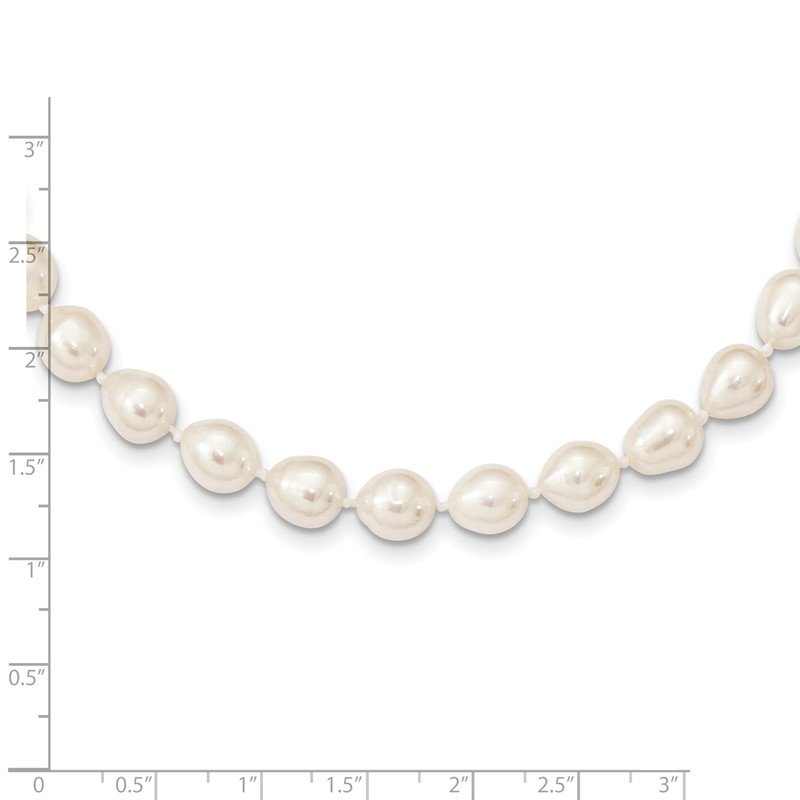 14k 7-8mm White Rice Freshwater Cultured Pearl 18 inch Necklace