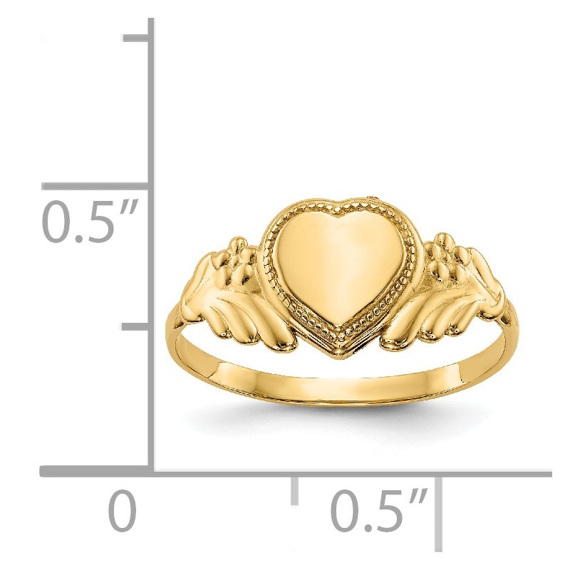 14k Polished Heart Baby Ring